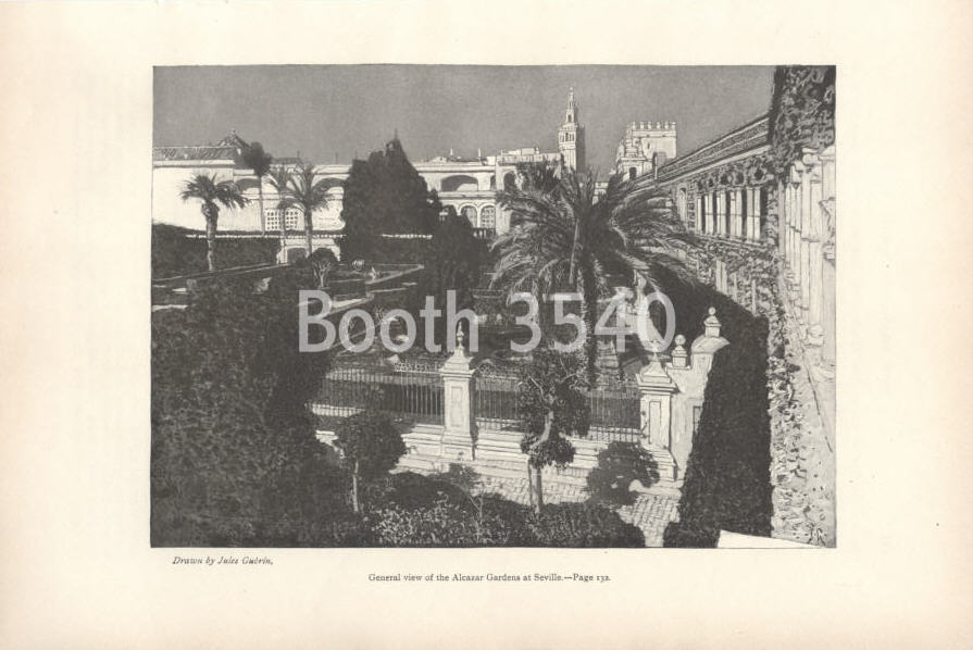 General View Of The Alcazar Gardens At Seville