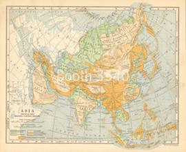 Asia Physical Map Showing Natural Regions