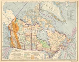 Canada Newfoundland And Greenland Political And Economic Map