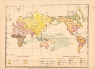 Distribution Of The Principal Races Of Man Upon The Globe