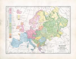 Europe Peoples and Prevailing Languages Boundaries in 1914