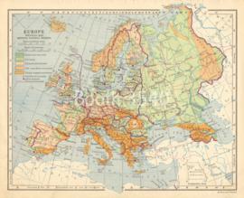 Europe Political Map Showing Natural Regions