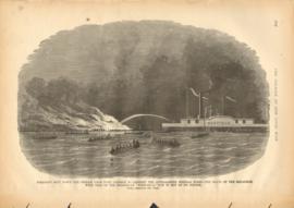 Fire Raft Sent Down The Stream From Fort Jacson To Destroy The Approaching Fed Fleet Fire Raft Sent Down The Stream From Fort Jacson To Destroy The Approaching Fed Fleet