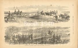 Gen Fremonts Army On Its March -- Fremonts Hussars Fording The Osage River At Warsaw