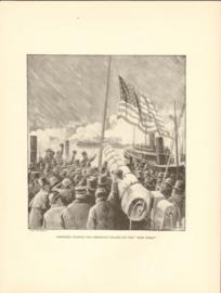 Harrison Raising The American Colors On The New York Harrison Raising The American Colors On The New York