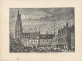 Lubeck The Market-Place With St Marys Church And The Town Hall Lubeck The Market-Place With St Marys Church And The Town Hall