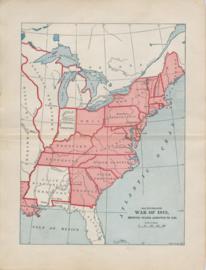 Map Illustrating War Of 1812 Showing States Admitted To 1812