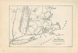 Map Of New England Showing Early Settlements