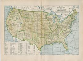 Map Of The United States Show Population Capital And Largest Town Of Each State Census Of 1910 With 