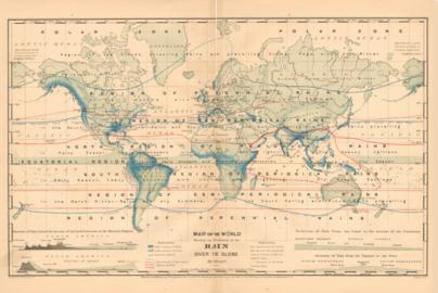 Map Of The World Showing The Distribution Of Rain Over The Globe