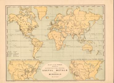 Map Of The World Showing The Distribution Of The Principal Useful Metals And Minerals