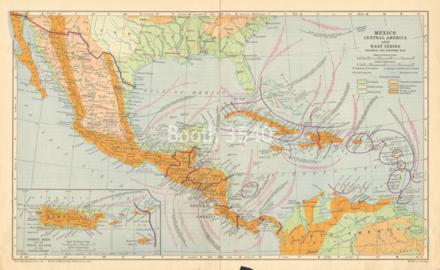 Mexico Central America And West Indies Political And Economic Map Mexico Central America And West Indies Political And Economic Map