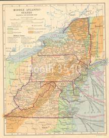 Middle Atlantcic States Western Section Political And Economic Map Middle Atlantcic States Western Section Political And Economic Map