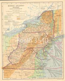 Middle Atlantcic States Western Section Political And Economic Map