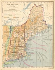 New England States Political And Economic Map
