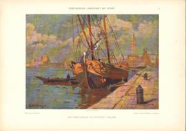 Venetianische Landschaft Mit Schiff Venetianische Landschaft Mit Schiff
