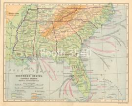Southern States Eastern Section Political And Economic Map Southern States Eastern Section Political And Economic Map