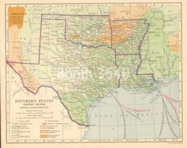 Southern States Western Section Political And Economic Map