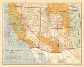 Southwestern States Political And Economic Map